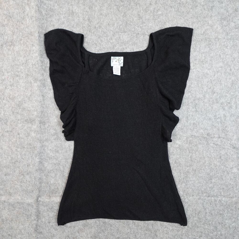 Anthropologie Sweater Womens‎ Small Tabitha Knit Puff Sleeve Lambswool Angora
